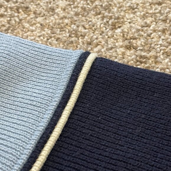 Modern Culture Women's Large Navy, Baby Blue, White Stripe Long Sleeve Tee 90s - Picture 5 of 11